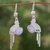 Lilac jade dangle earrings, 'Quetzal Flight' - Lilac Jade Bird Dangle Earrings (image 2) thumbail