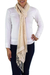 Cotton scarf, 'Ivory Lattice' - Hand Made Natural Cotton Scarf (image 2b) thumbail