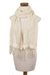 Cotton scarf, 'Ivory Lattice' - Hand Made Natural Cotton Scarf (image 2d) thumbail