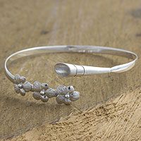 Sterling silver flower bracelet, 'Solola Bouquet'