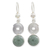 Light green jade dangle earrings, 'Spiral of Life' - Light green jade dangle earrings thumbail