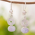 Lilac jade dangle earrings, 'Spiral of Life' - Lilac jade dangle earrings thumbail