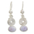 Lilac jade dangle earrings, 'Spiral of Life' - Lilac jade dangle earrings (image 2a) thumbail