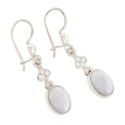 Lilac jade dangle earrings, 'Love Poem' - Lilac jade dangle earrings