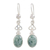 Light green jade dangle earrings, 'Love Poem' - Jade Dangle Earrings 925 Sterling Silver thumbail