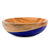 Wood bowl, 'Spicy Blue' (medium) - Dip Painted Hand Carved Wood Bowl (Medium) thumbail