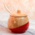 Wood sugar bowl, 'Sweet Red' - Dip Painted Hand Carved Wood Sugar Bowl (image 2c) thumbail