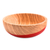 Wood bowl, 'Spicy Red' (large) - Dip Painted Hand Carved Wood Bowl (large)