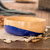 Wood bowl, 'Spicy Blue' (large) - Dip Painted Hand Carved Wood Bowl (large) (image 2) thumbail