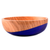 Wood bowl, 'Spicy Blue' (large) - Dip Painted Hand Carved Wood Bowl (large) thumbail