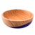 Wood bowl, 'Spicy Blue' (large) - Dip Painted Hand Carved Wood Bowl (large) (image 2d) thumbail