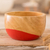 Wood bowl, 'Spicy Red' (small) - Dip Painted Hand Carved Wood Bowl (Small) (image 2) thumbail