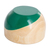 Wood bowl, 'Spicy Green' (small) - Dip Painted Hand Carved Wood Bowl (Small)