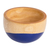 Wood bowl, 'Spicy Blue' (small) - Dip Painted Hand Carved Wood Bowl (Small) thumbail