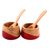 Wood salsa bowls, 'Spicy Red' (pair) - Salsa Bowls and Spoons Hand Crafted (pair) thumbail