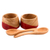 Cuencos para salsa de madera, (par) - Cuencos y Cucharas de Salsa Artesanales (par)