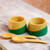 Wood salsa bowls, 'Spicy Green' (pair) - Salsa Bowls and Spoons Hand Crafted (pair) (image 2b) thumbail