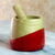 Wood mortar and pestle, 'Spicy Red' - Dip Painted Hand Carved Wood Mortar (image 2b) thumbail
