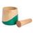 Wood mortar and pestle, 'Spicy Green' - Dip Painted Hand Carved Wood Mortar (image 2c) thumbail