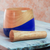 Wood mortar and pestle, 'Spicy Blue' - Dip Painted Hand Carved Wood Mortar (image 2c) thumbail