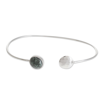 Jade cuff bracelet, 'Moon Orbit' - Jade Cuff Bracelet