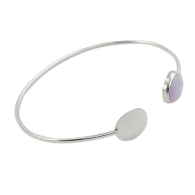 Lilac jade cuff bracelet, 'Moon Orbit' - Lilac Jade Cuff Bracelet