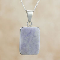 Reversible lilac jade pendant necklace, 'Breath of Life'