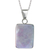 Reversible lilac jade pendant necklace, 'Breath of Life' - Reversible Lilac Jade and Silver Maya Glyph Necklace thumbail