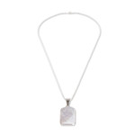 Reversible lilac jade pendant necklace, 'Breath of Life' - Reversible Lilac Jade and Silver Maya Glyph Necklace
