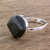 Jade cocktail ring, 'Night Forest' - Modern Sterling Silver and Jade Cocktail Ring from Guatemala (image 2c) thumbail