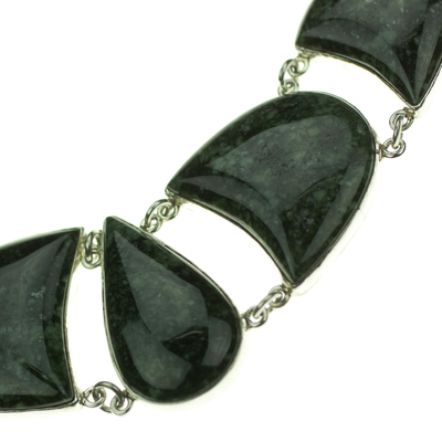 Jade pendant necklace, 'Uniqueness' - Jade and Sterling Silver Necklace Handmade Jewelry