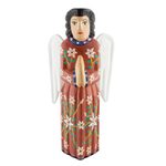 Wood sculpture, 'Chichicastenango Guardian Angel' - Hand Crafted Wood Religious Sculpture from Guatemala