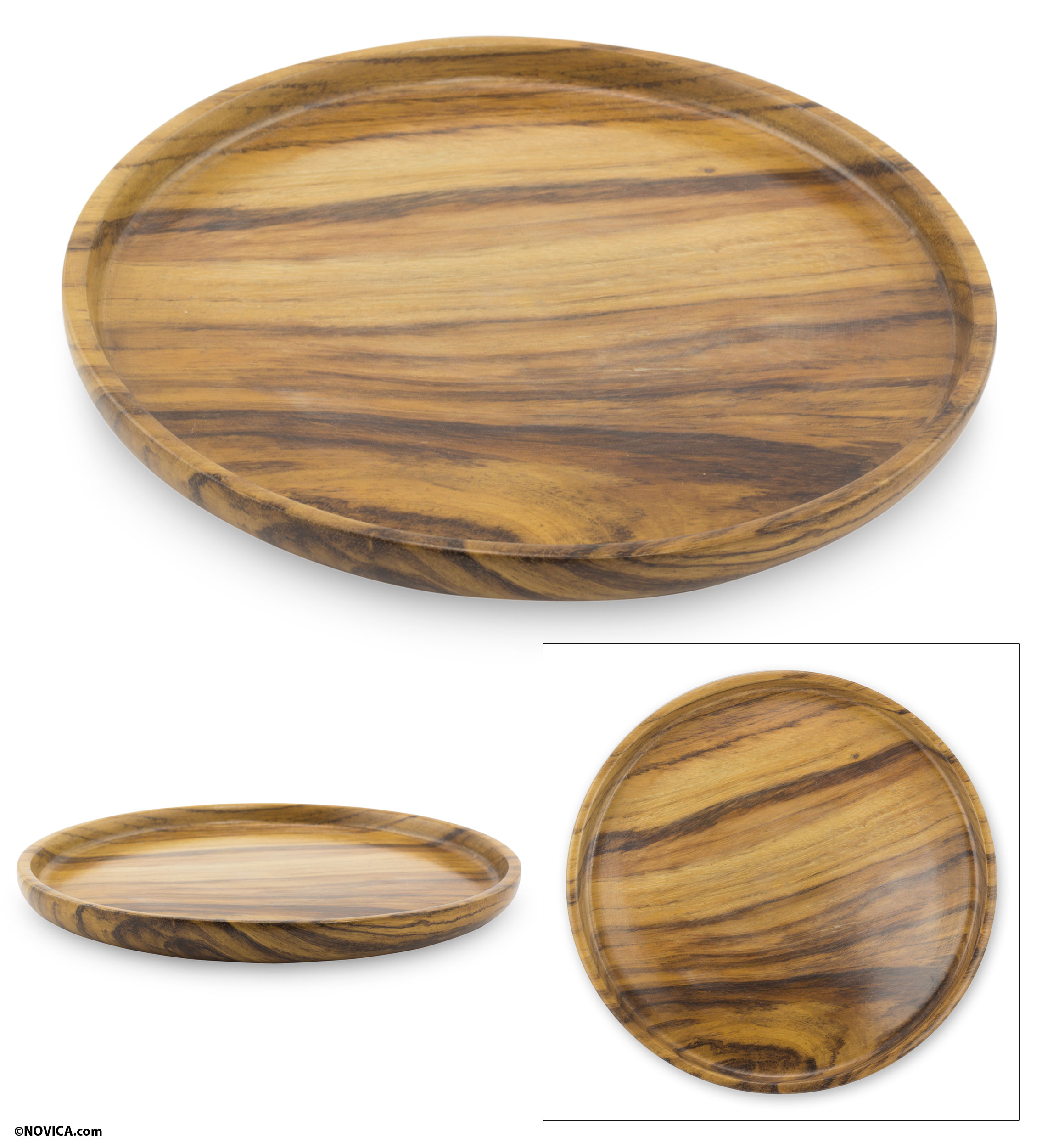 round wood serving platter