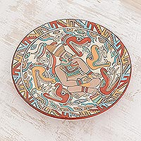 Ceramic decorative plate, 'Cacique' - Archaeological Replica Handcrafted Ceramic Plate