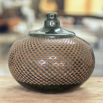 Artisan Crafted Green Ceramic Vase From Nicaragua Infinite