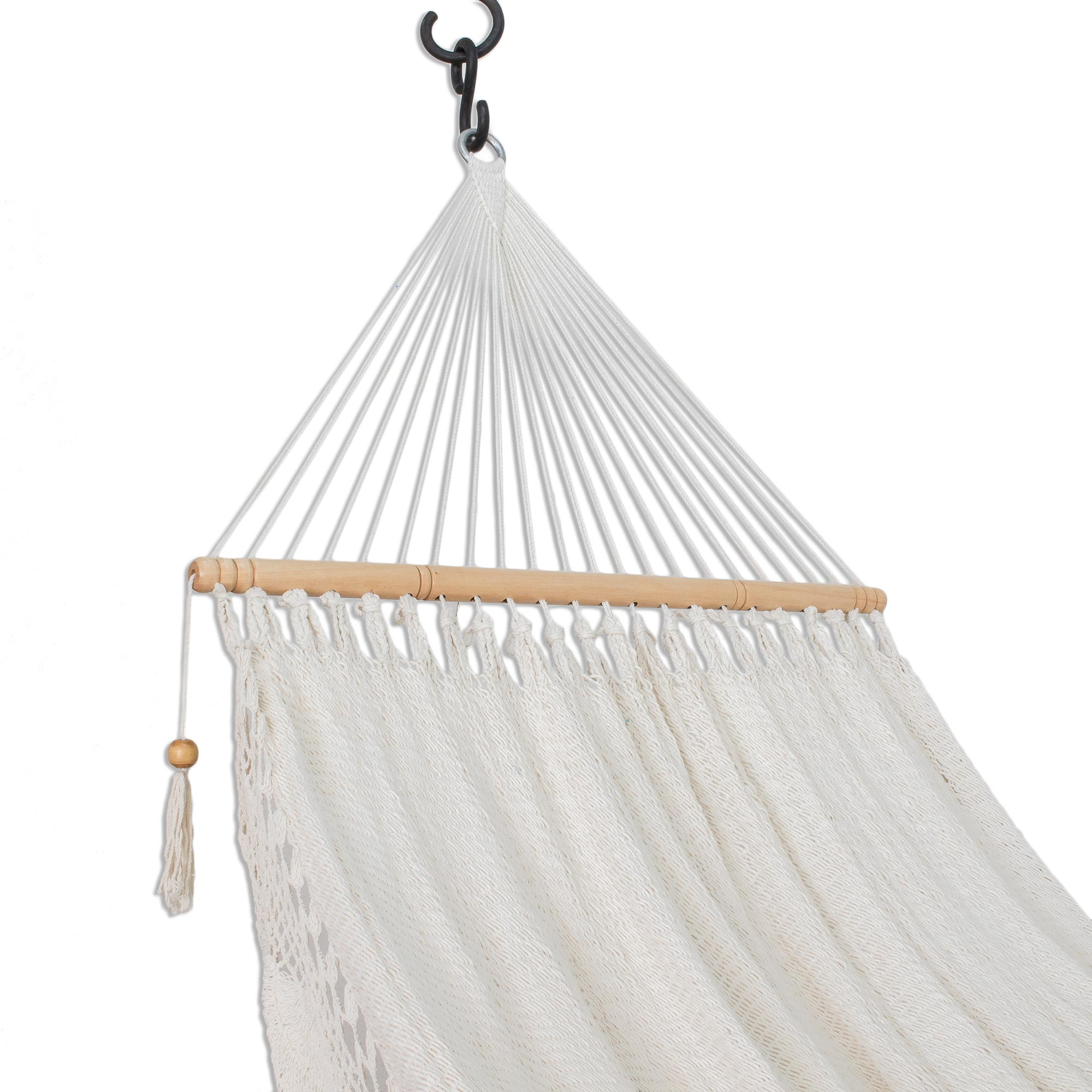 Handmade White Cotton Hammock from Nicaragua (Single) - Montelimar ...