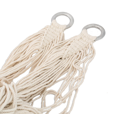 Hamaca de algodón, (individual) - Hamaca hecha a mano de algodón blanco de Nicaragua (individual)