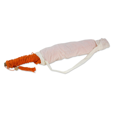Hängemattenschaukel aus Baumwolle - Handgefertigte Hängemattenschaukel aus orangefarbener Baumwolle