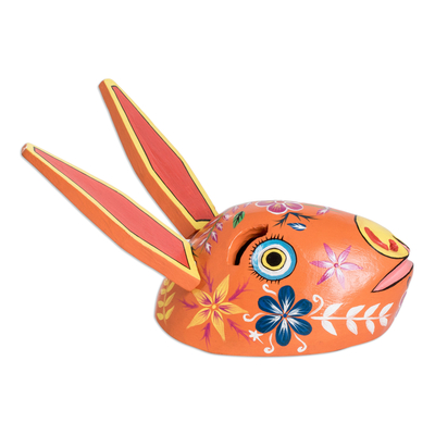 Wood mask, 'Dancing Rabbit' - Guatemala Rabbit Folk Dance Mask