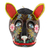 Máscara de madera - Máscara de baile folclórico de perro marrón de Guatemala