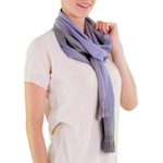 Rayon scarf, 'Solola Lavender' - Handcrafted Rayon Scarf