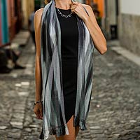 Rayon scarf, 'Solola Mist' - Guatemalan Bamboo fibre Scarf