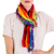 Rayon chenille scarf, 'Gift of the Rainbow' - Guatemalan Rainbow coloured Bamboo Chenille Scarf (image 2a) thumbail