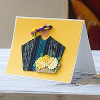 Greeting cards, 'Atitlan Florist' (set of 4) - Handcrafted All Purpose Greeting Cards Envelopes (set of 4)