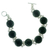 Jade link bracelet, 'Night Forest' - Artisan Crafted Black Jade and Sterling Silver Bracelet thumbail