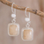 Quartz dangle earrings, 'Maya Sunbeam' - Artisan Crafted Orange Quartz and Silver Earrings (image 2) thumbail