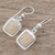 Quartz dangle earrings, 'Maya Sunbeam' - Artisan Crafted Orange Quartz and Silver Earrings (image 2b) thumbail