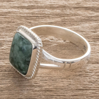 Jade cocktail ring, 'Life Divine' - Jade Jewellery Artisan Crafted Ring