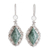 Jade dangle earrings, 'Diamond Dahlia' - Guatemalan Light Green Jade Earrings thumbail