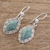 Jade dangle earrings, 'Diamond Dahlia' - Guatemalan Light Green Jade Earrings (image 2b) thumbail